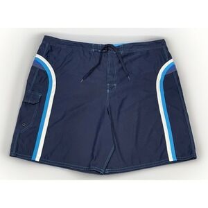 Joe Boxer Board Shorts Mens XL Blue With Cargo Pocket  Polyester Swim‎ Trunks